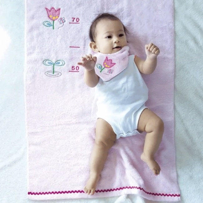 【新品】今治タオル 身長が測れるタオル バスタオル 5種カラー 綿：100% 日本製・今治産 オレンジ（お姫様）