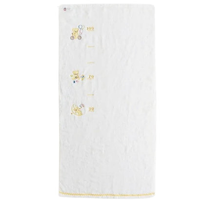 【新品】今治タオル 身長が測れるタオル バスタオル 5種カラー 綿：100% 日本製・今治産 ホワイト(おあそびベアー)