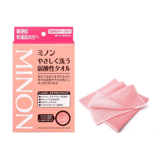 ミノンやさしく洗う弱酸性タオル：1枚入