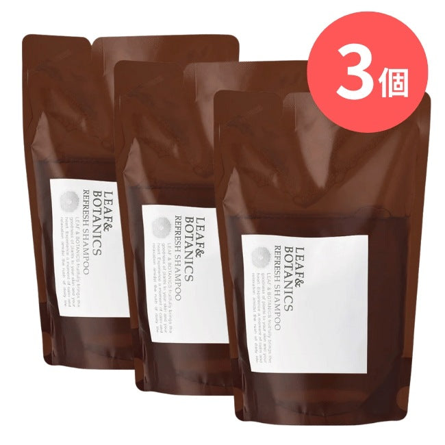 LEAF&BOTANICS リフレッシュシャンプー（詰替用）：370mL入【×3個】 松山油脂